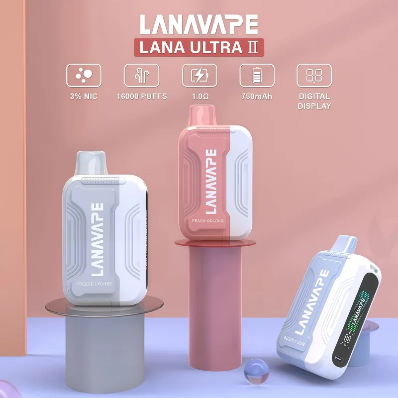 LANA Ultra II 16000口:磁吸分體式拋棄式電子煙 (買3顆煙彈送主機)